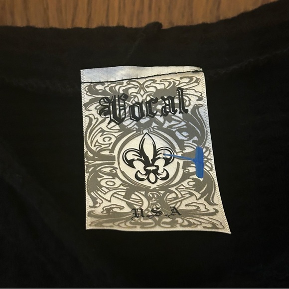 Vocal USA Long Sleeve Hoodie with Skull & Wings Design jeweled size large - Picture 4 of 11